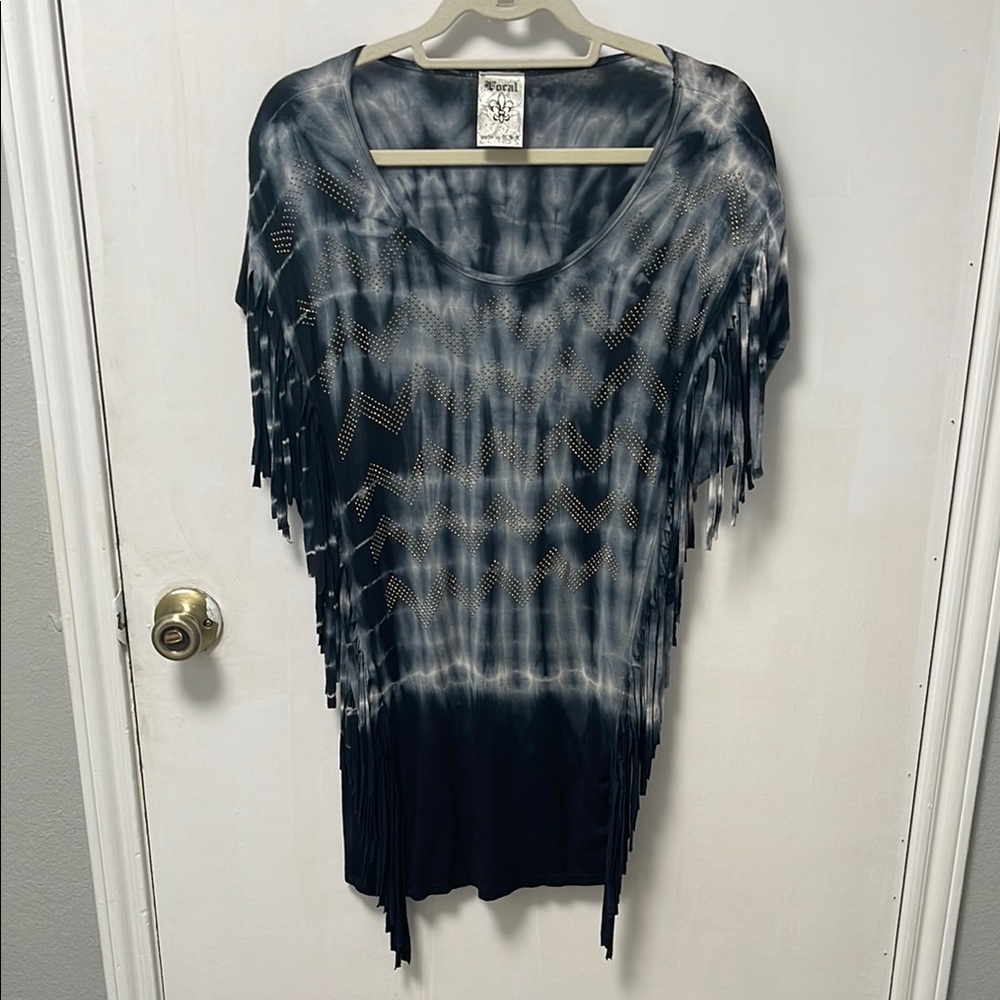 Tie-Dye Fringe Top
